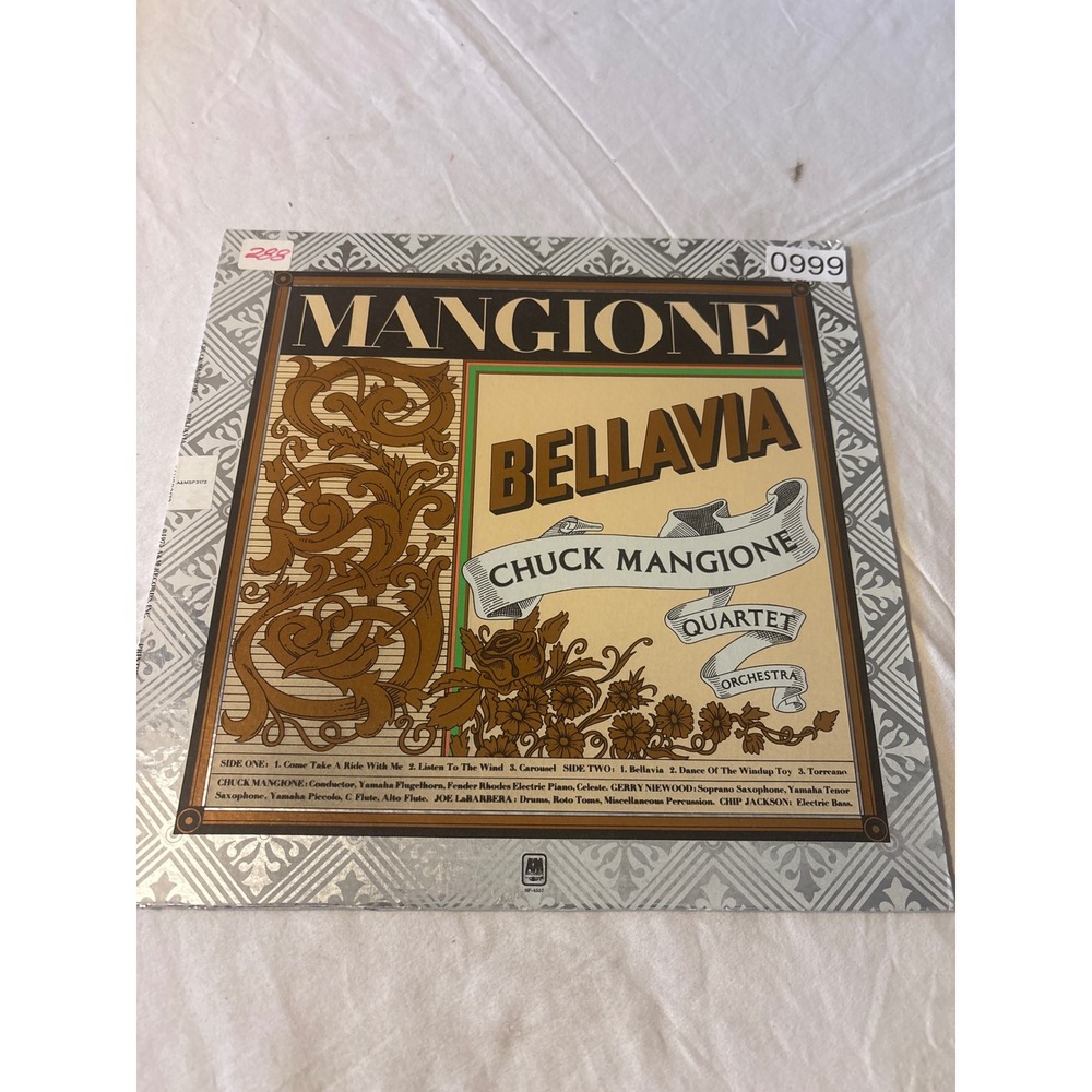 A&M Records Bellavia Chuck Mangione Vinyl LP 12" Jazz 1975 Excellent 0999-288